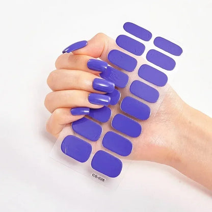 UV Semi-Cured Gel Nail Wraps Stickers Strips French Long Lasting Full Cover LED Gel Semi Cured Nail Sliders for Nail Extension