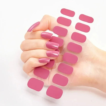 UV Semi-Cured Gel Nail Wraps Stickers Strips French Long Lasting Full Cover LED Gel Semi Cured Nail Sliders for Nail Extension