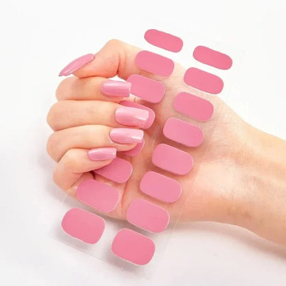 UV Semi-Cured Gel Nail Wraps Stickers Strips French Long Lasting Full Cover LED Gel Semi Cured Nail Sliders for Nail Extension