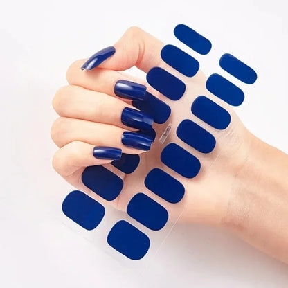 UV Semi-Cured Gel Nail Wraps Stickers Strips French Long Lasting Full Cover LED Gel Semi Cured Nail Sliders for Nail Extension