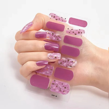UV Semi-Cured Gel Nail Wraps Stickers Strips French Long Lasting Full Cover LED Gel Semi Cured Nail Sliders for Nail Extension