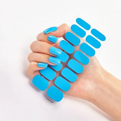 UV Semi-Cured Gel Nail Wraps Stickers Strips French Long Lasting Full Cover LED Gel Semi Cured Nail Sliders for Nail Extension