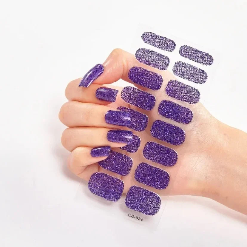 UV Semi-Cured Gel Nail Wraps Stickers Strips French Long Lasting Full Cover LED Gel Semi Cured Nail Sliders for Nail Extension