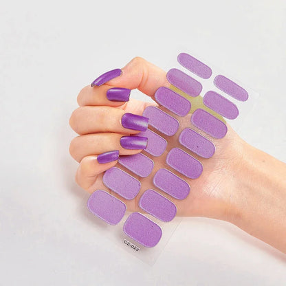 UV Semi-Cured Gel Nail Wraps Stickers Strips French Long Lasting Full Cover LED Gel Semi Cured Nail Sliders for Nail Extension
