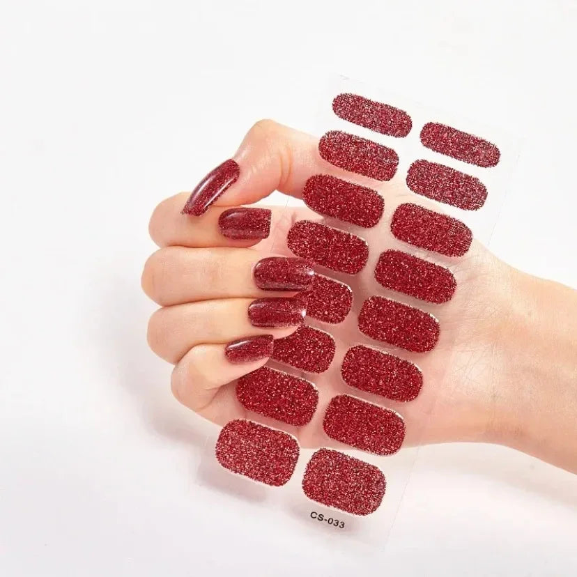 UV Semi-Cured Gel Nail Wraps Stickers Strips French Long Lasting Full Cover LED Gel Semi Cured Nail Sliders for Nail Extension