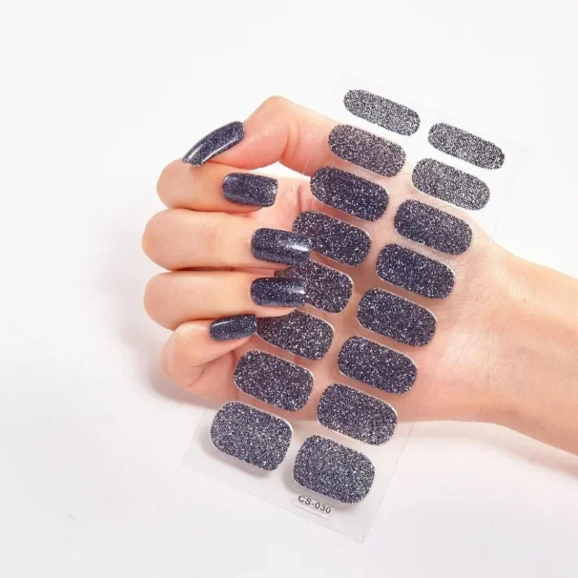 UV Semi-Cured Gel Nail Wraps Stickers Strips French Long Lasting Full Cover LED Gel Semi Cured Nail Sliders for Nail Extension