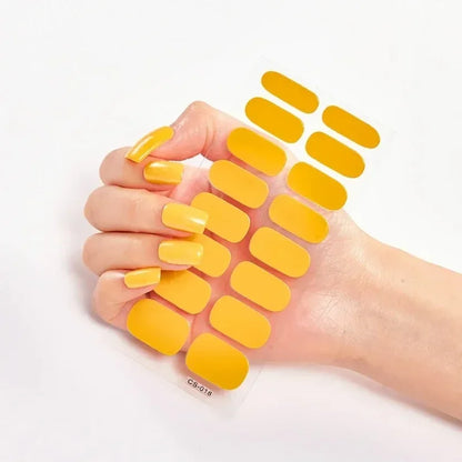 UV Semi-Cured Gel Nail Wraps Stickers Strips French Long Lasting Full Cover LED Gel Semi Cured Nail Sliders for Nail Extension