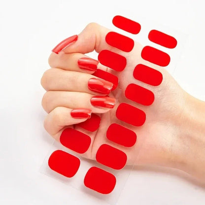 UV Semi-Cured Gel Nail Wraps Stickers Strips French Long Lasting Full Cover LED Gel Semi Cured Nail Sliders for Nail Extension