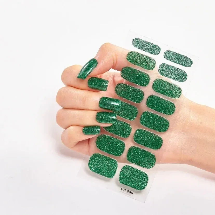UV Semi-Cured Gel Nail Wraps Stickers Strips French Long Lasting Full Cover LED Gel Semi Cured Nail Sliders for Nail Extension