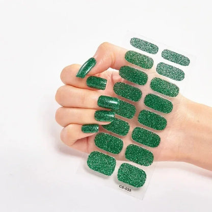 UV Semi-Cured Gel Nail Wraps Stickers Strips French Long Lasting Full Cover LED Gel Semi Cured Nail Sliders for Nail Extension