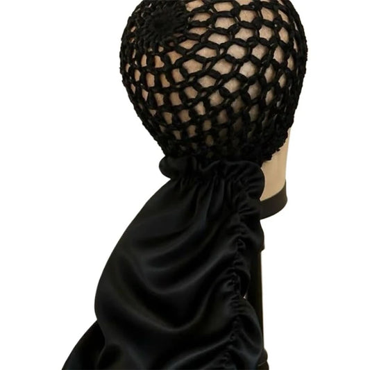 2 In1 Wrap Cap Bonnet for Sleeping Crochet Mesh Wrap Caps for Silk Press Curly Hair & Wig Protection Soft Bonnets for Women