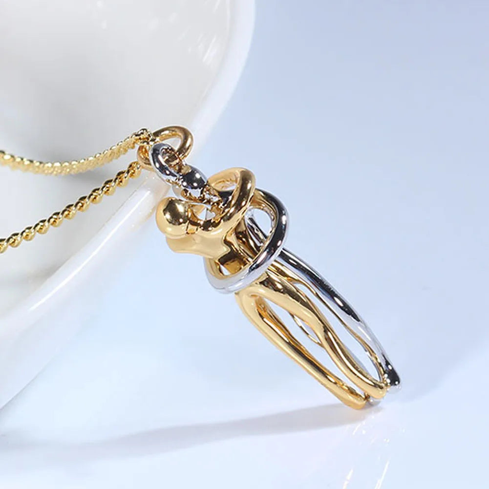 Hug Couples Pendant Necklace for Him and Her, the Tale of Two Lovers Jewelry, Affectionate Hug Necklaces Couple for Women Men