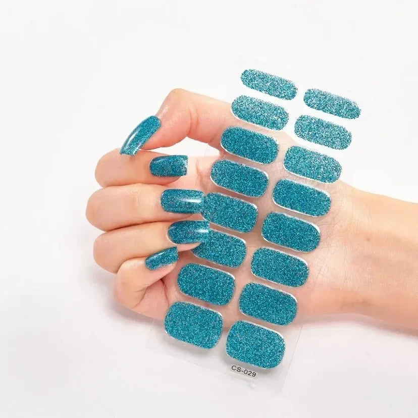 UV Semi-Cured Gel Nail Wraps Stickers Strips French Long Lasting Full Cover LED Gel Semi Cured Nail Sliders for Nail Extension
