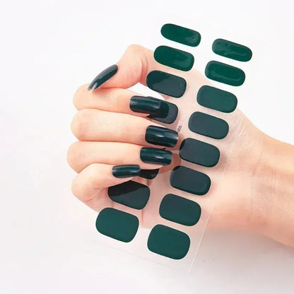 UV Semi-Cured Gel Nail Wraps Stickers Strips French Long Lasting Full Cover LED Gel Semi Cured Nail Sliders for Nail Extension