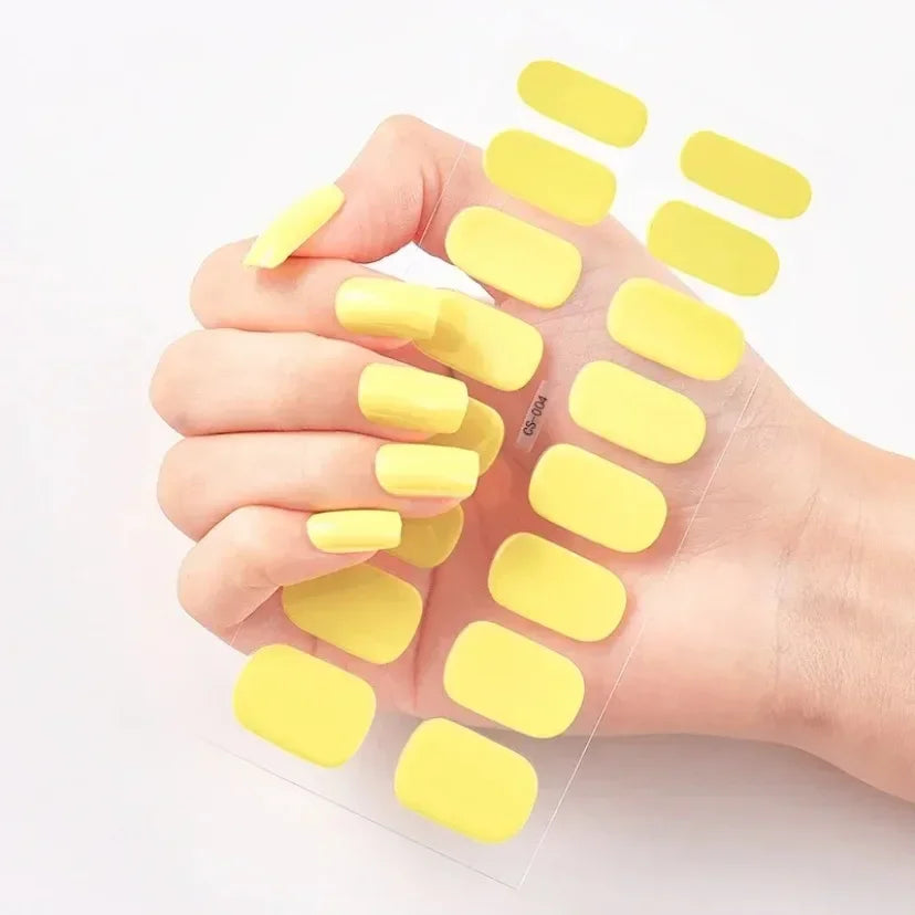 UV Semi-Cured Gel Nail Wraps Stickers Strips French Long Lasting Full Cover LED Gel Semi Cured Nail Sliders for Nail Extension
