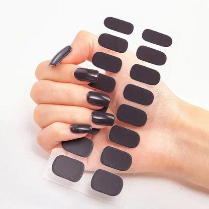UV Semi-Cured Gel Nail Wraps Stickers Strips French Long Lasting Full Cover LED Gel Semi Cured Nail Sliders for Nail Extension