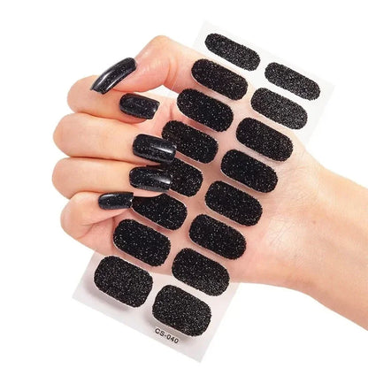 UV Semi-Cured Gel Nail Wraps Stickers Strips French Long Lasting Full Cover LED Gel Semi Cured Nail Sliders for Nail Extension