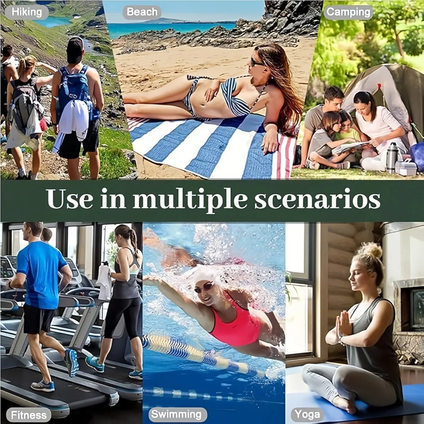 Multifunctional Outdoor Magnetic Bath Towel Coral Fleece Portable Magnet Towels Quick-Drying Beach Towel Bathroom Accessories