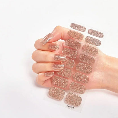 UV Semi-Cured Gel Nail Wraps Stickers Strips French Long Lasting Full Cover LED Gel Semi Cured Nail Sliders for Nail Extension