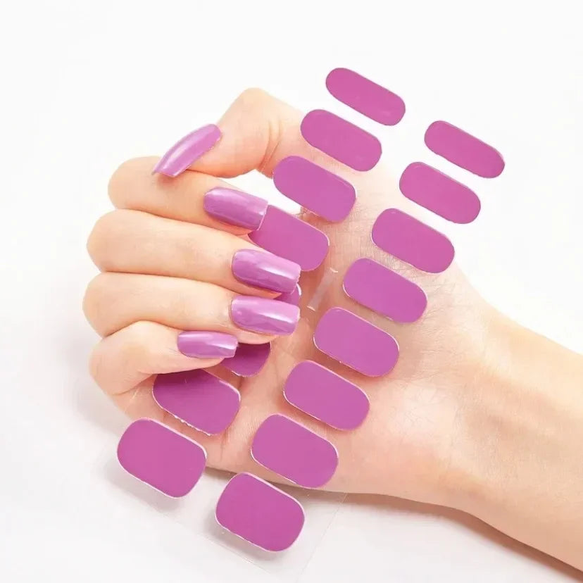 UV Semi-Cured Gel Nail Wraps Stickers Strips French Long Lasting Full Cover LED Gel Semi Cured Nail Sliders for Nail Extension