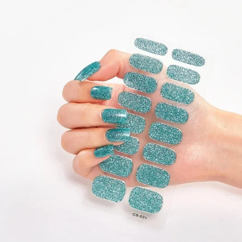 UV Semi-Cured Gel Nail Wraps Stickers Strips French Long Lasting Full Cover LED Gel Semi Cured Nail Sliders for Nail Extension