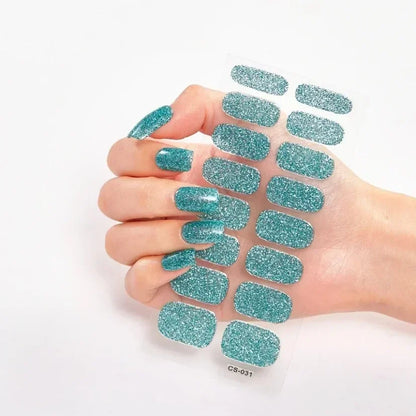 UV Semi-Cured Gel Nail Wraps Stickers Strips French Long Lasting Full Cover LED Gel Semi Cured Nail Sliders for Nail Extension
