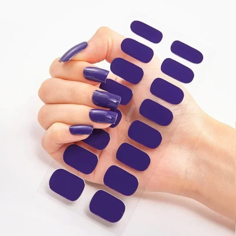 UV Semi-Cured Gel Nail Wraps Stickers Strips French Long Lasting Full Cover LED Gel Semi Cured Nail Sliders for Nail Extension