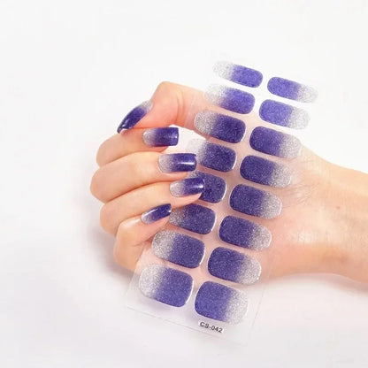 UV Semi-Cured Gel Nail Wraps Stickers Strips French Long Lasting Full Cover LED Gel Semi Cured Nail Sliders for Nail Extension