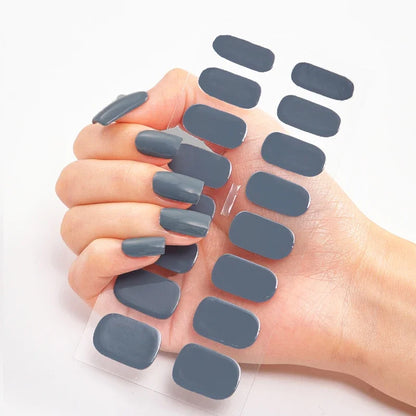 UV Semi-Cured Gel Nail Wraps Stickers Strips French Long Lasting Full Cover LED Gel Semi Cured Nail Sliders for Nail Extension
