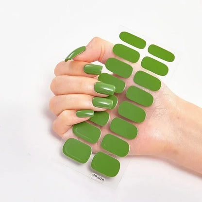 UV Semi-Cured Gel Nail Wraps Stickers Strips French Long Lasting Full Cover LED Gel Semi Cured Nail Sliders for Nail Extension