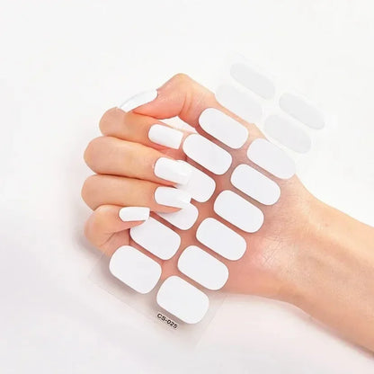 UV Semi-Cured Gel Nail Wraps Stickers Strips French Long Lasting Full Cover LED Gel Semi Cured Nail Sliders for Nail Extension