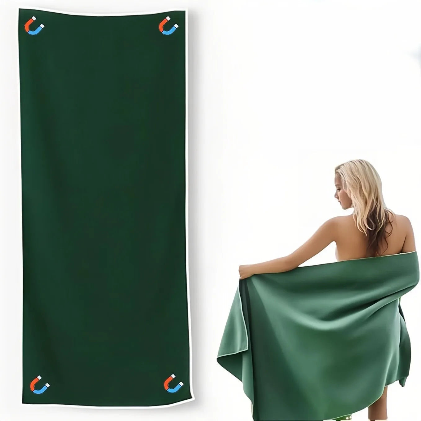 Multifunctional Outdoor Magnetic Bath Towel Coral Fleece Portable Magnet Towels Quick-Drying Beach Towel Bathroom Accessories