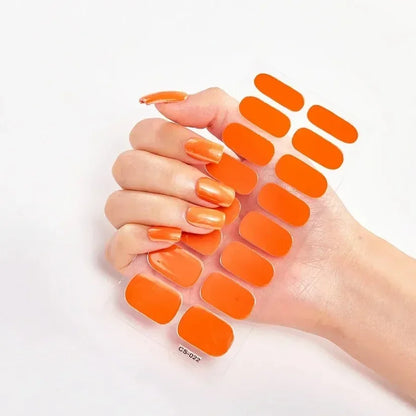 UV Semi-Cured Gel Nail Wraps Stickers Strips French Long Lasting Full Cover LED Gel Semi Cured Nail Sliders for Nail Extension