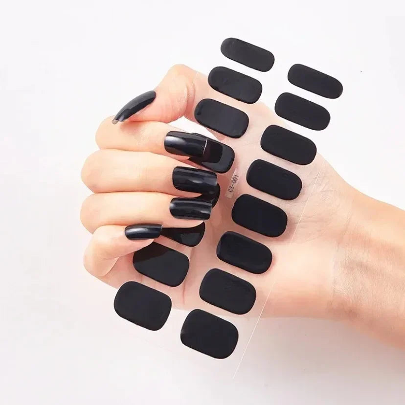 UV Semi-Cured Gel Nail Wraps Stickers Strips French Long Lasting Full Cover LED Gel Semi Cured Nail Sliders for Nail Extension