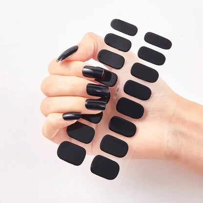 UV Semi-Cured Gel Nail Wraps Stickers Strips French Long Lasting Full Cover LED Gel Semi Cured Nail Sliders for Nail Extension